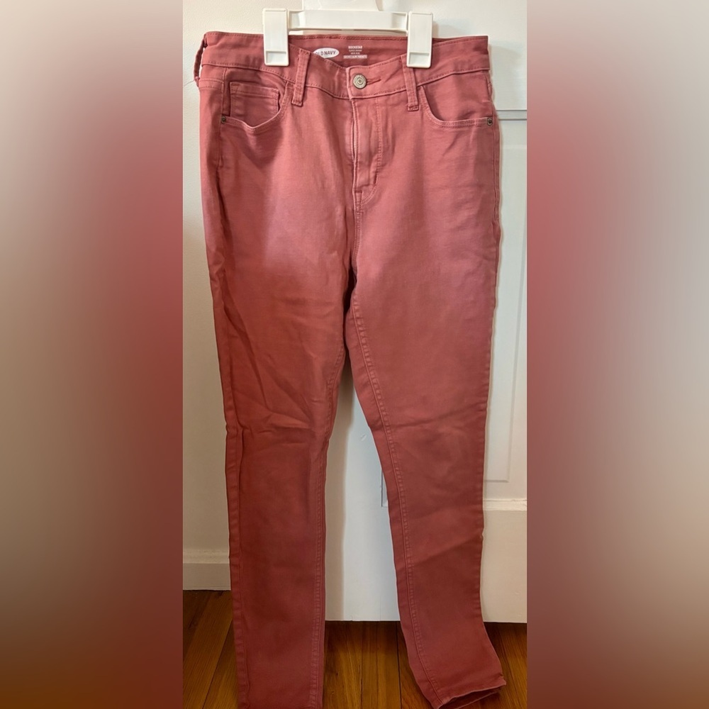 NWOT Old Navy Pink High Rise Skinny Jeans Size 6 Stretch Denim Rockstar Pants - Picture 2 of 6